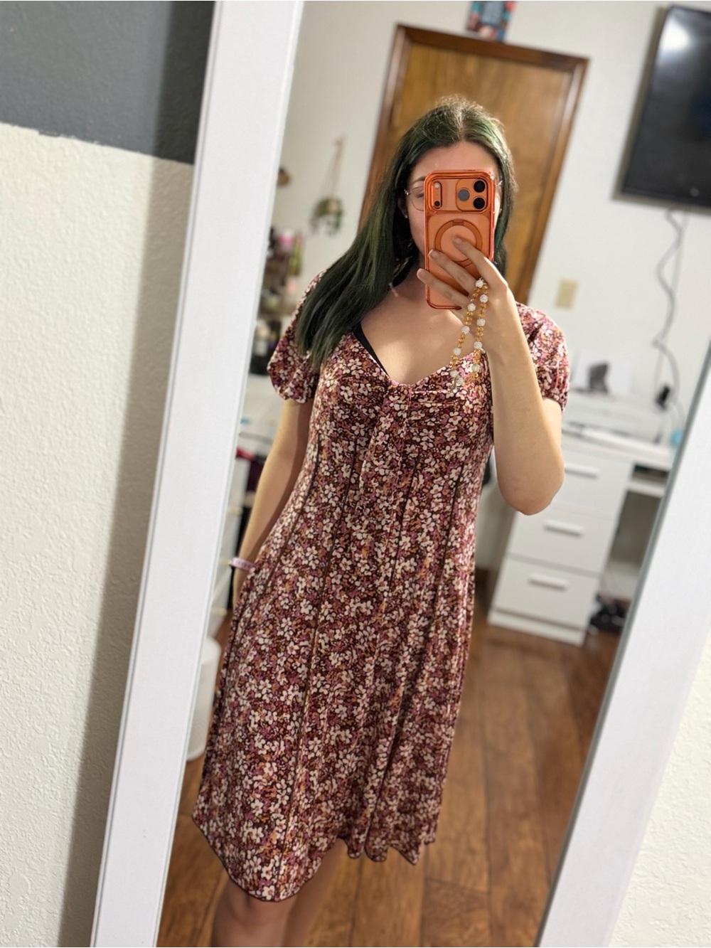 Sami and Jo Floral pink flowy dress | Large